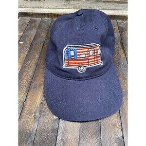 Cap America Navy Blue Strap Back Hat American Flag RV Camper Embroidered Patch